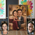 Wieczór wspomnień – karykatura ze zdjęcia na rocznicę ślubu