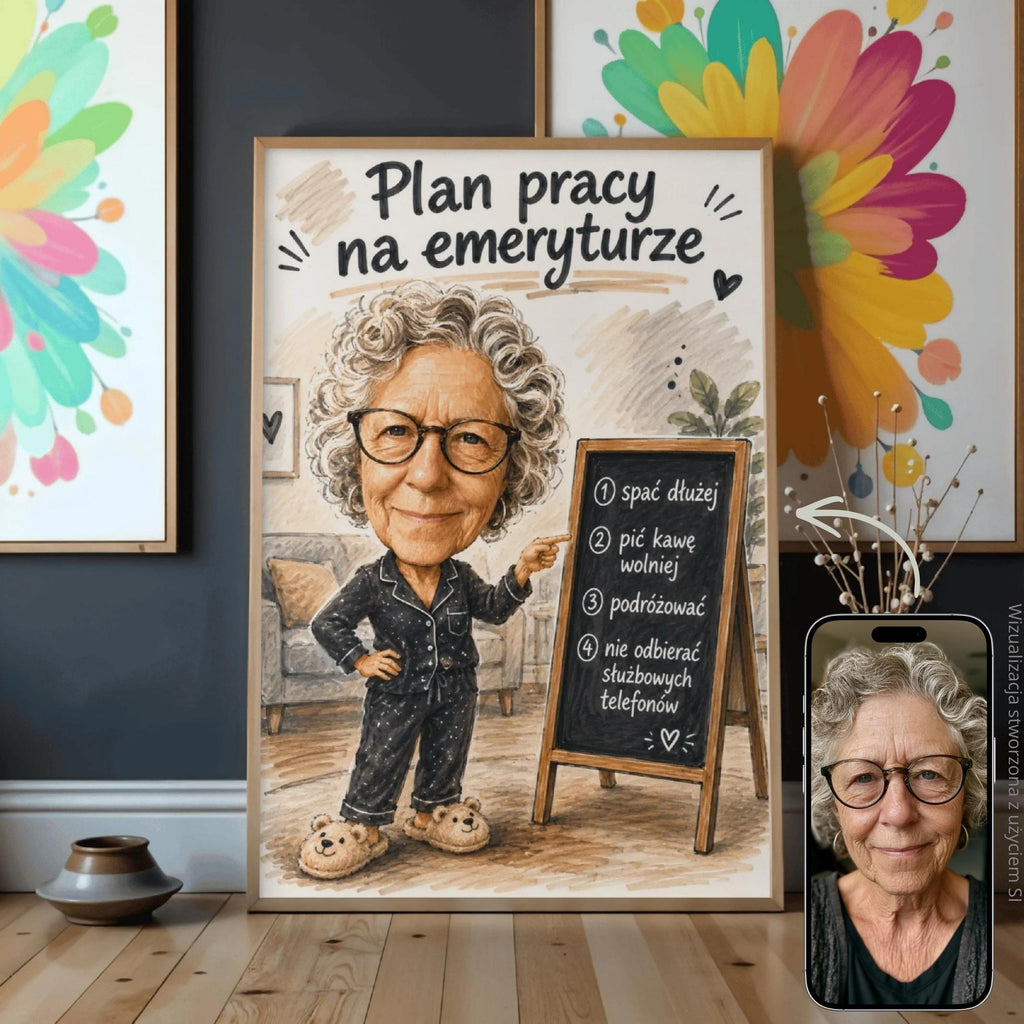 Nowy plan dnia – karykatura ze zdjęcia na emeryturę