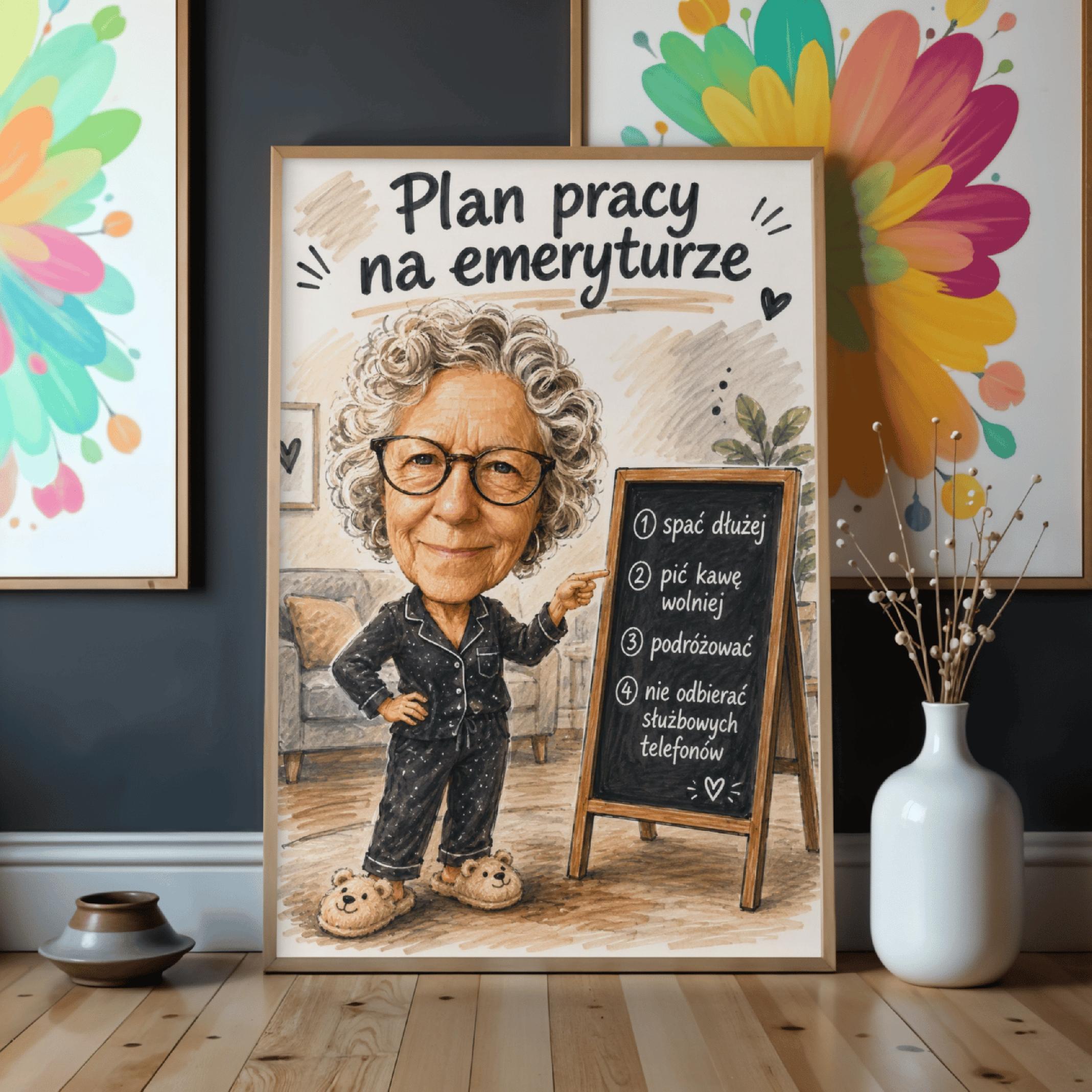 Nowy plan dnia – karykatura ze zdjęcia na emeryturę
