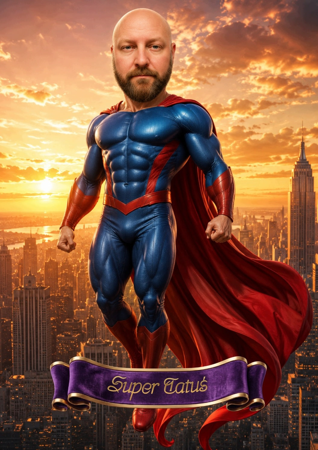 Superbohater - karykatura ze zdjęcia na prezent